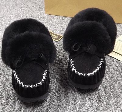 2016冬款童鞋小黑鞋羊毛鞋雪地靴 亲子包子鞋的温暖守护